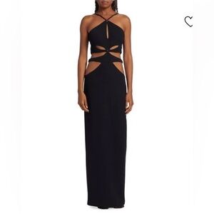 PatBo Black Asterisk Cutout Stretch-Knit Maxi Dress Size 2 / XS